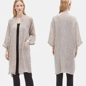 Eileen Fisher | Organic Linen High Neck Gauze Jacket in Natural